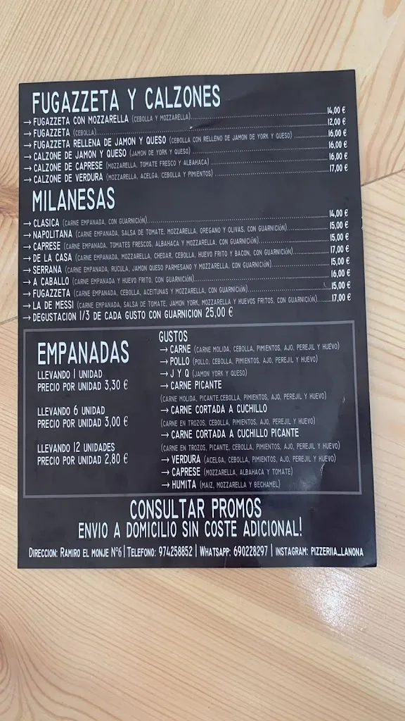 Menu_Pizzeria La Nona_Sabiñánigo_immagine_4