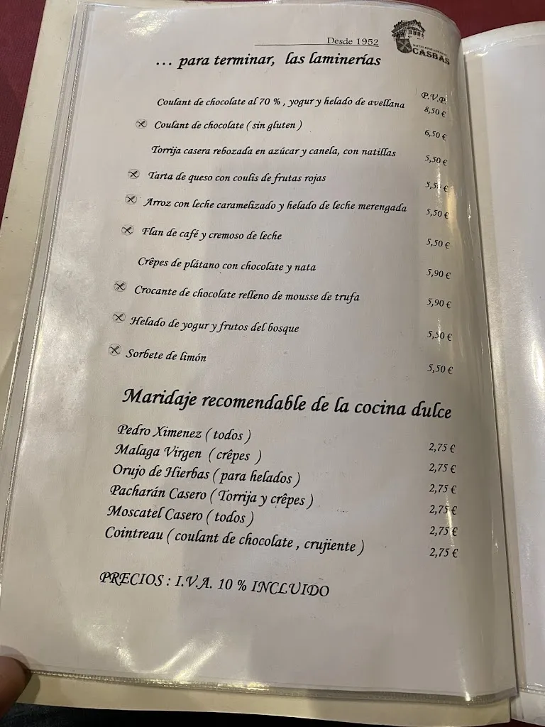 Menü_Hotel Casbas_Sabiñánigo_Bild_2