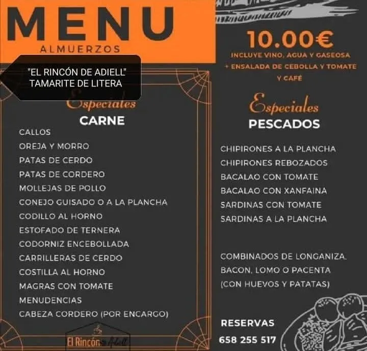 Menu_Bar Restaurante El Rincón de Adiell_Tamarite de Litera_image_1