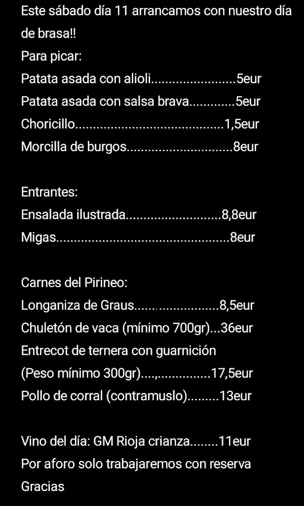 Menu_La Cabaña Bar Merendero_Valle de Bardají_image_2