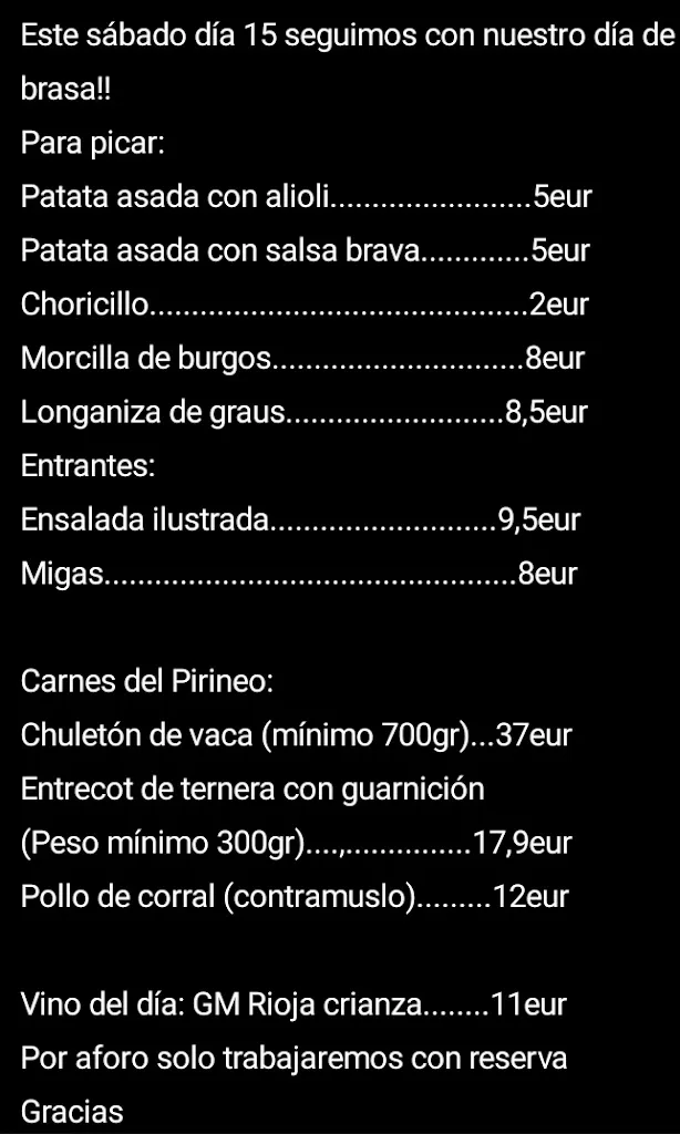 Menu_La Cabaña Bar Merendero_Valle de Bardají_image_3