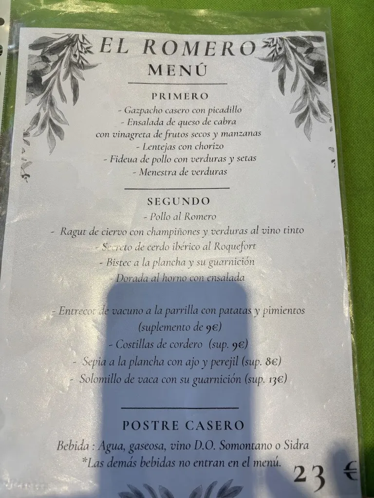 Menu_Restaurante-Asador El Romero_Valle de Lierp_image_2