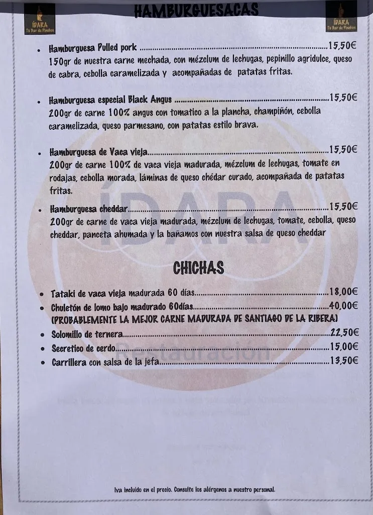 Menu_ÍDARA, Tu bar de pinchos_Torre la Ribera_image_3