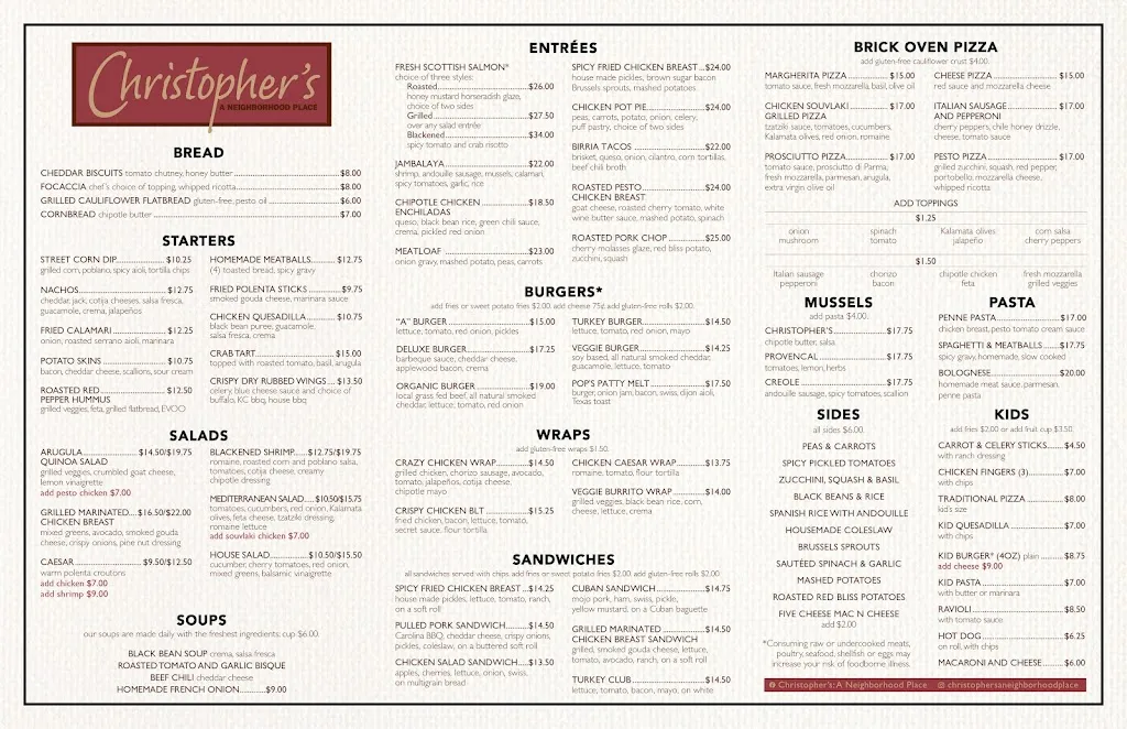 Menu_Christopher's a Neighborhood Place_Villanova_image_3