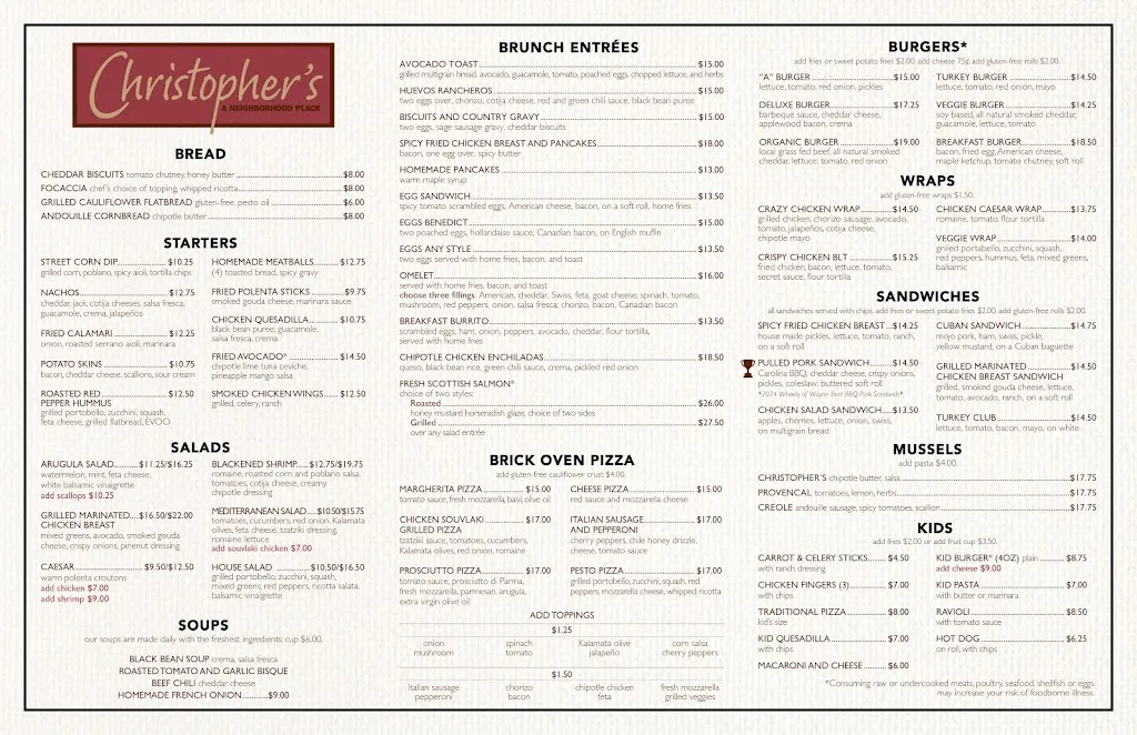 Menu_Christopher's a Neighborhood Place_Villanova_image_4