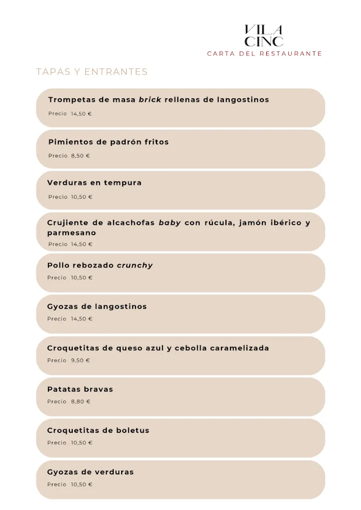 Menu_Vila Cinc Restaurant_Alaró_immagine_2