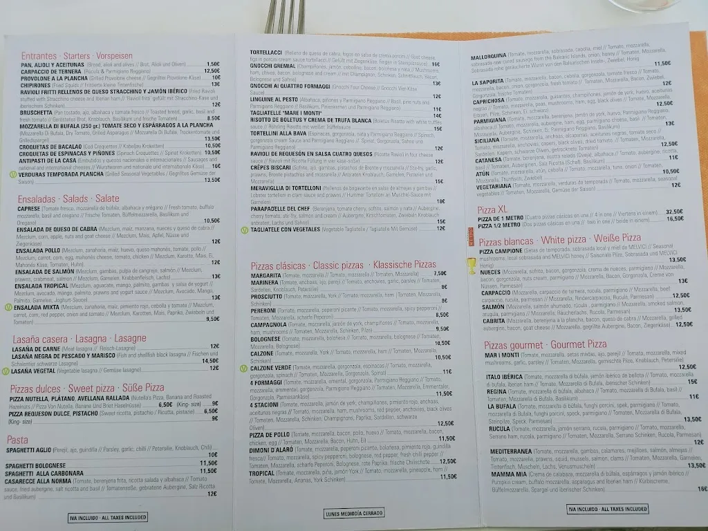 Menu_La Bufala Restaurante italiano_Alaró_immagine_3