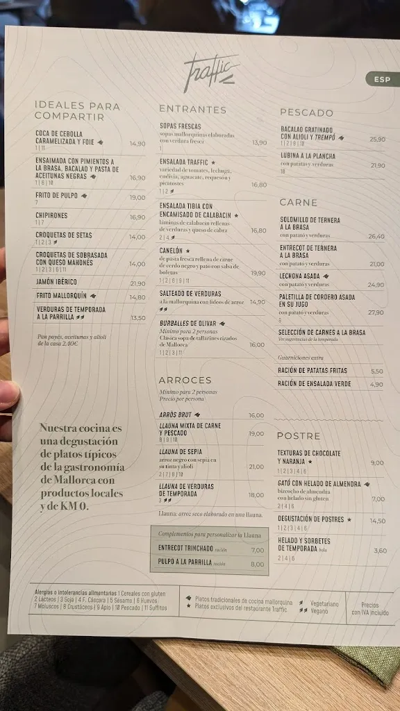 Menu_Restaurant Traffic_Alaró_image_1