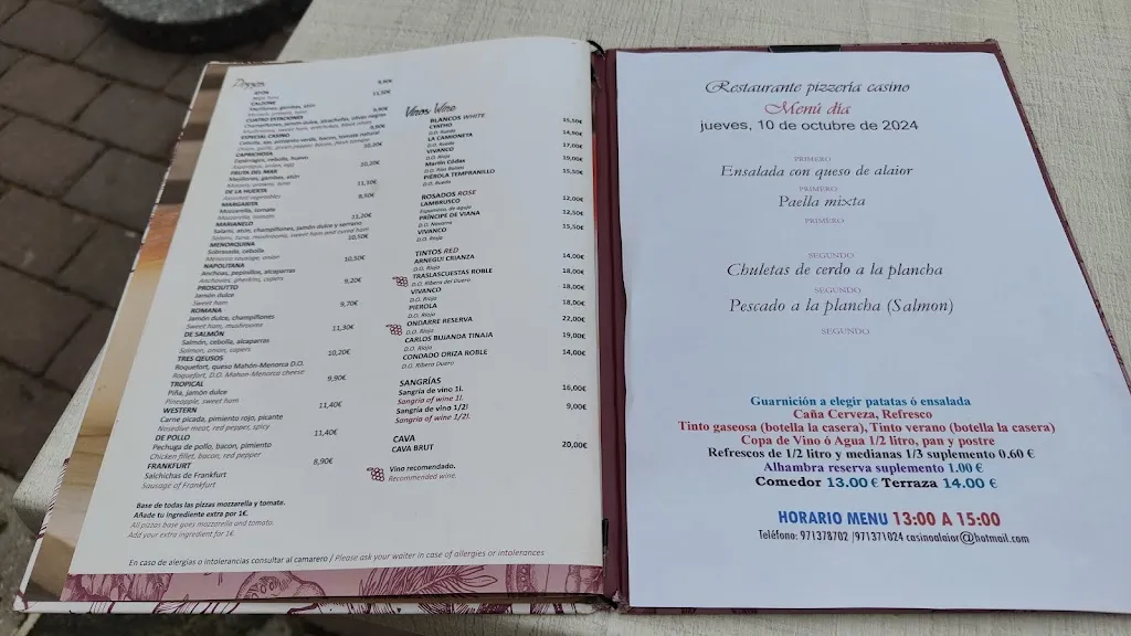 Menu_Restaurante pizzeria casino_Alaior_image_1