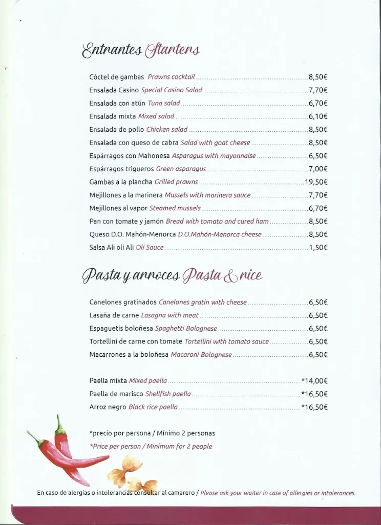 Menu_Restaurante pizzeria casino_Alaior_image_2