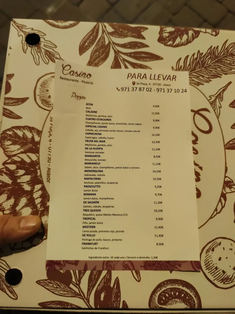 Menu_Restaurante pizzeria casino_Alaior_image_4