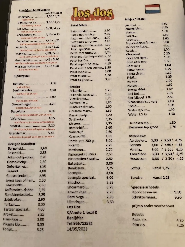 Menu_Snackbar Los Dos S.L._Benijofar_image_2