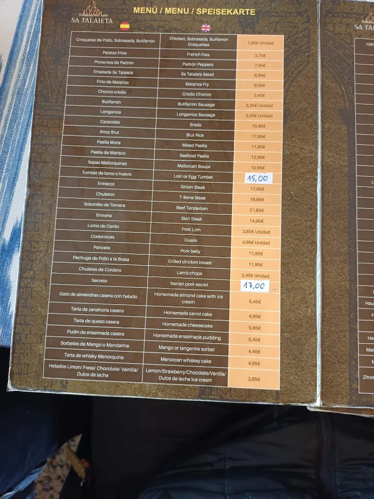 Menu_Restaurant la Talaieta_Algaida_image_1