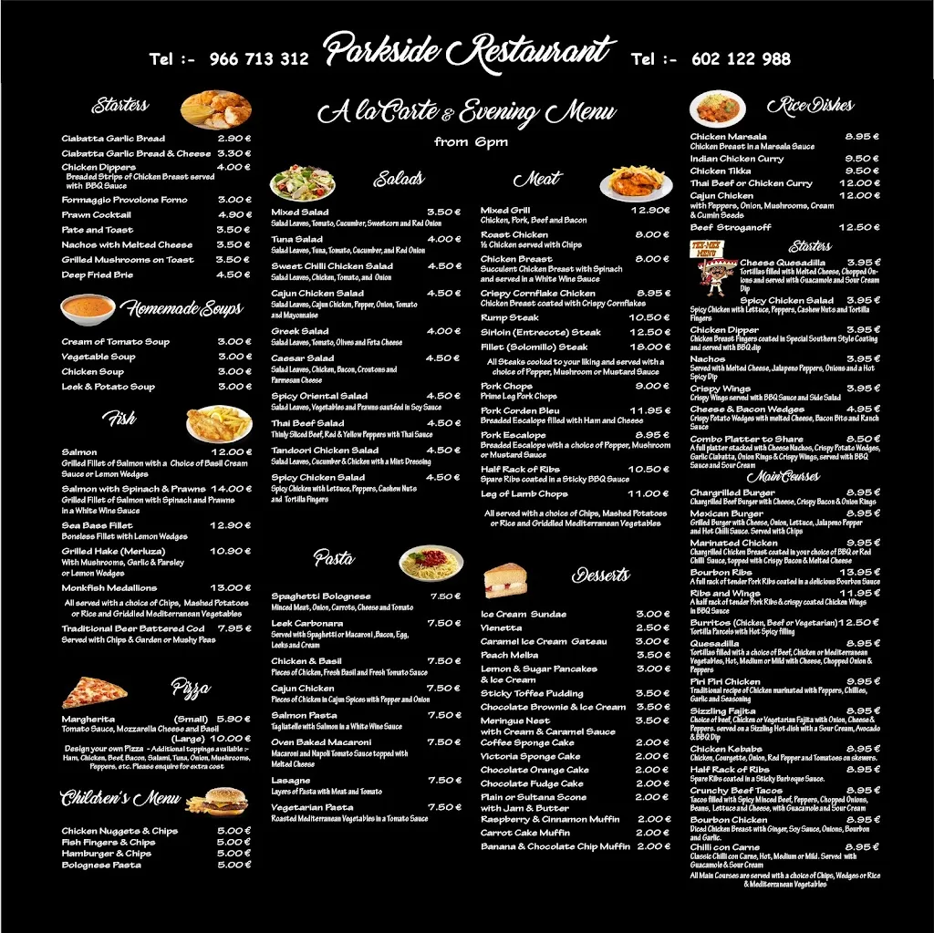 Menu_Parkside Restaurant_Benijofar_image_1
