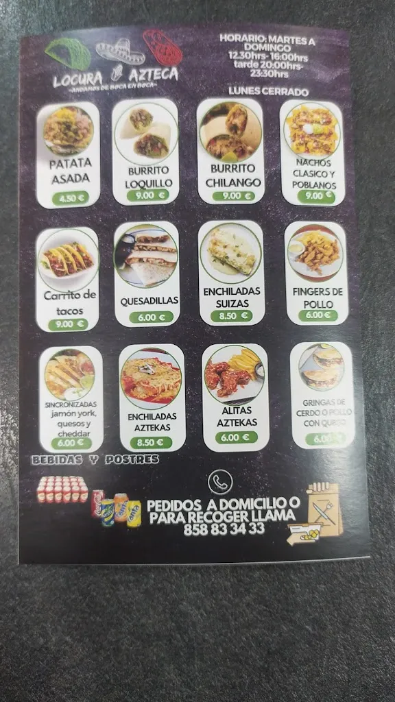 Menu_Locura Azteca_Zaidín_immagine_3