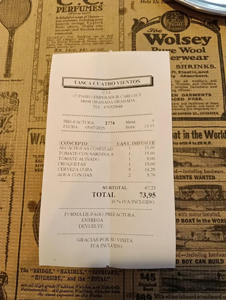 Carlos Rodriguez_Tasca Cuatro Vientos_Zaidín_review