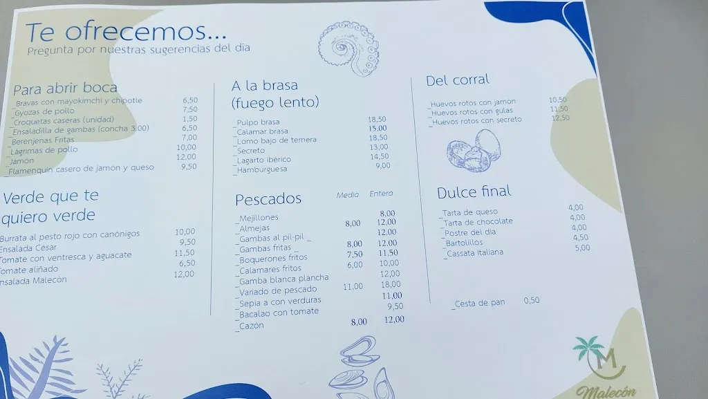 Menu_Bar Restaurante Malecón_Zaidín_image_1