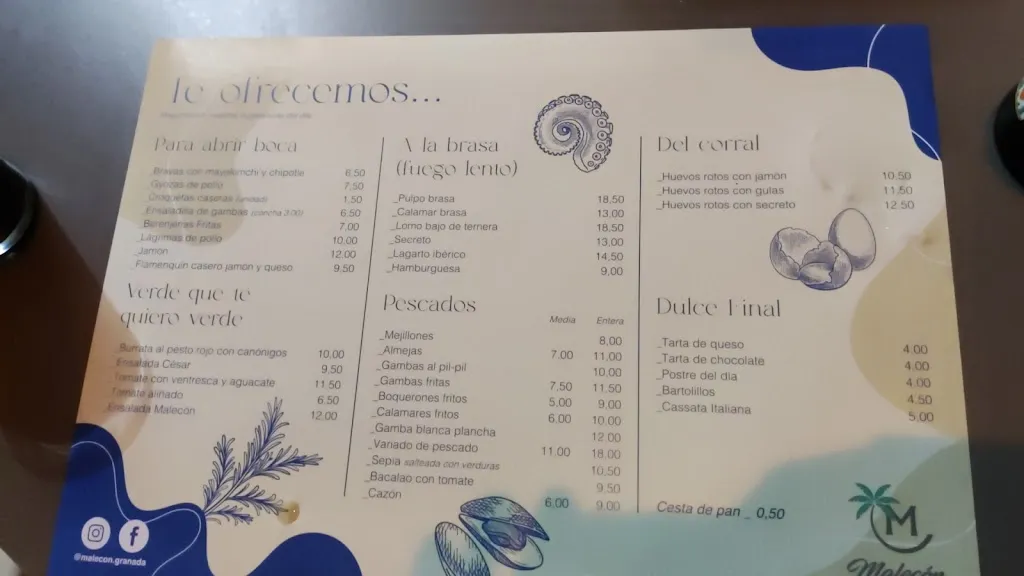 Menu_Bar Restaurante Malecón_Zaidín_image_2