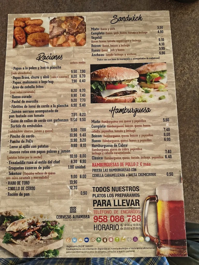 Menu_Cervecería Doña Rosquita Bar de tapas en Granada_Zaidín_image_1