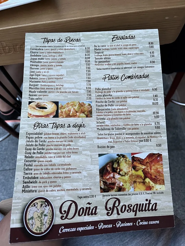 Menu_Cervecería Doña Rosquita Bar de tapas en Granada_Zaidín_image_2
