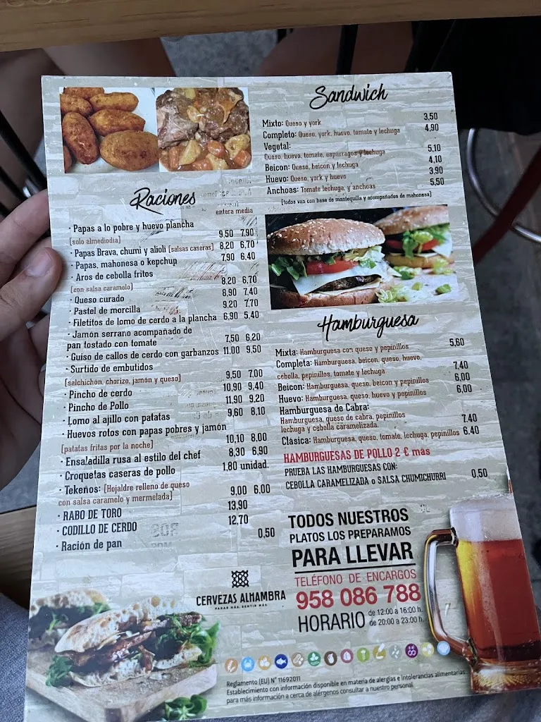 Menu_Cervecería Doña Rosquita Bar de tapas en Granada_Zaidín_image_3