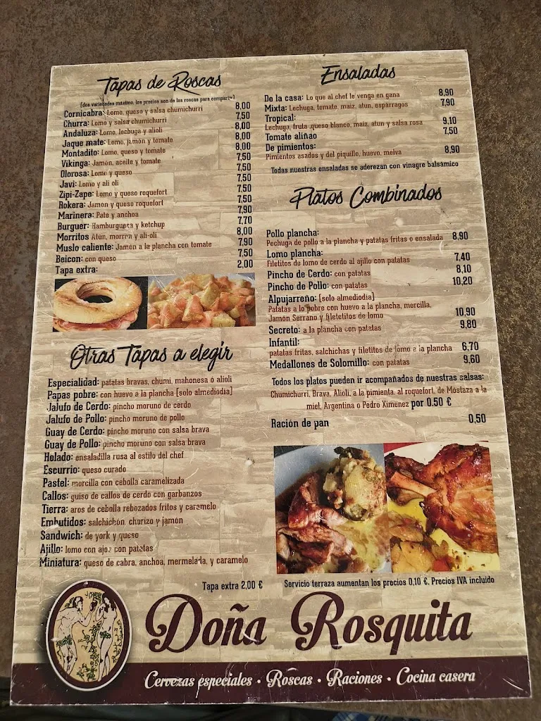 Menu_Cervecería Doña Rosquita Bar de tapas en Granada_Zaidín_image_4