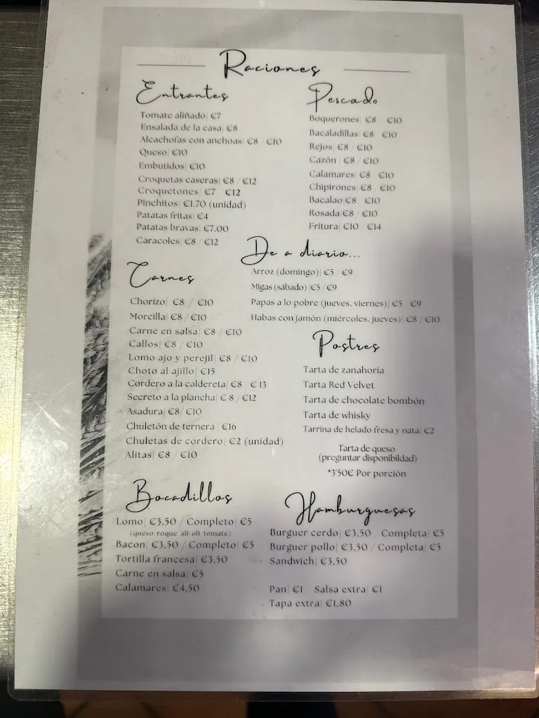 Menu_Bar Rincón del Guejareño_Zaidín_image_1