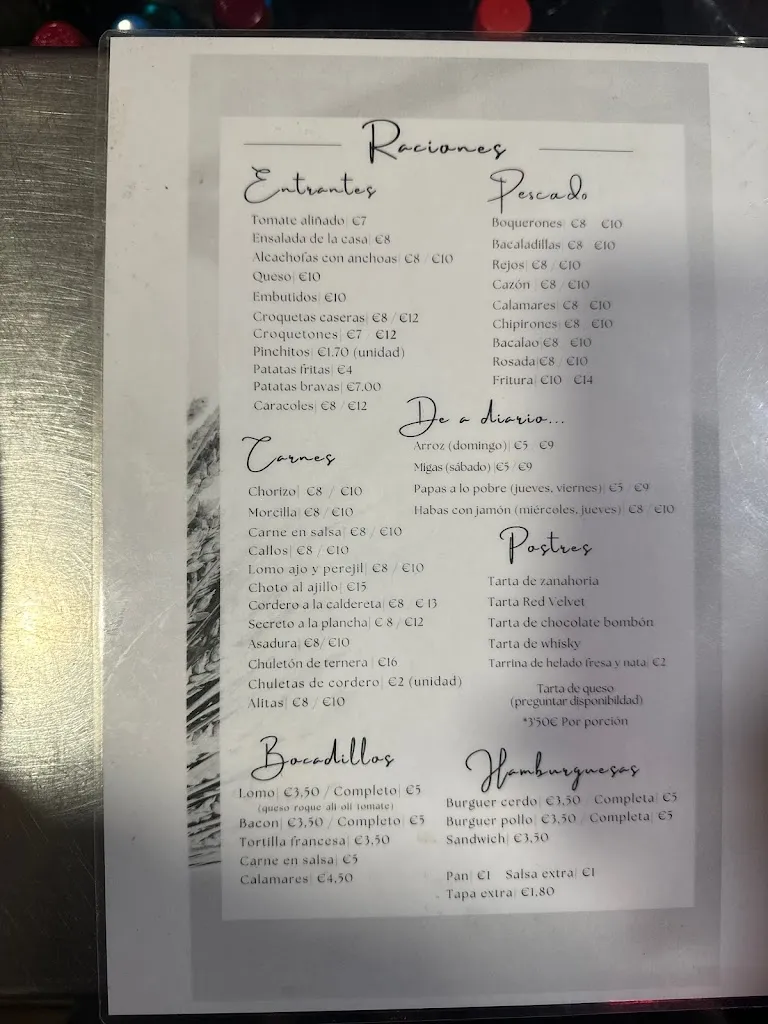 Menu_Bar Rincón del Guejareño_Zaidín_image_2