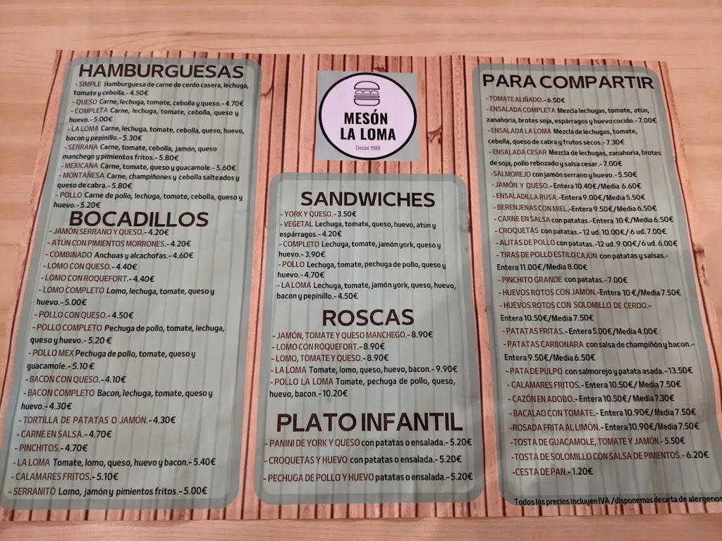 Menu_Mesón la Loma_Zaidín_image_1