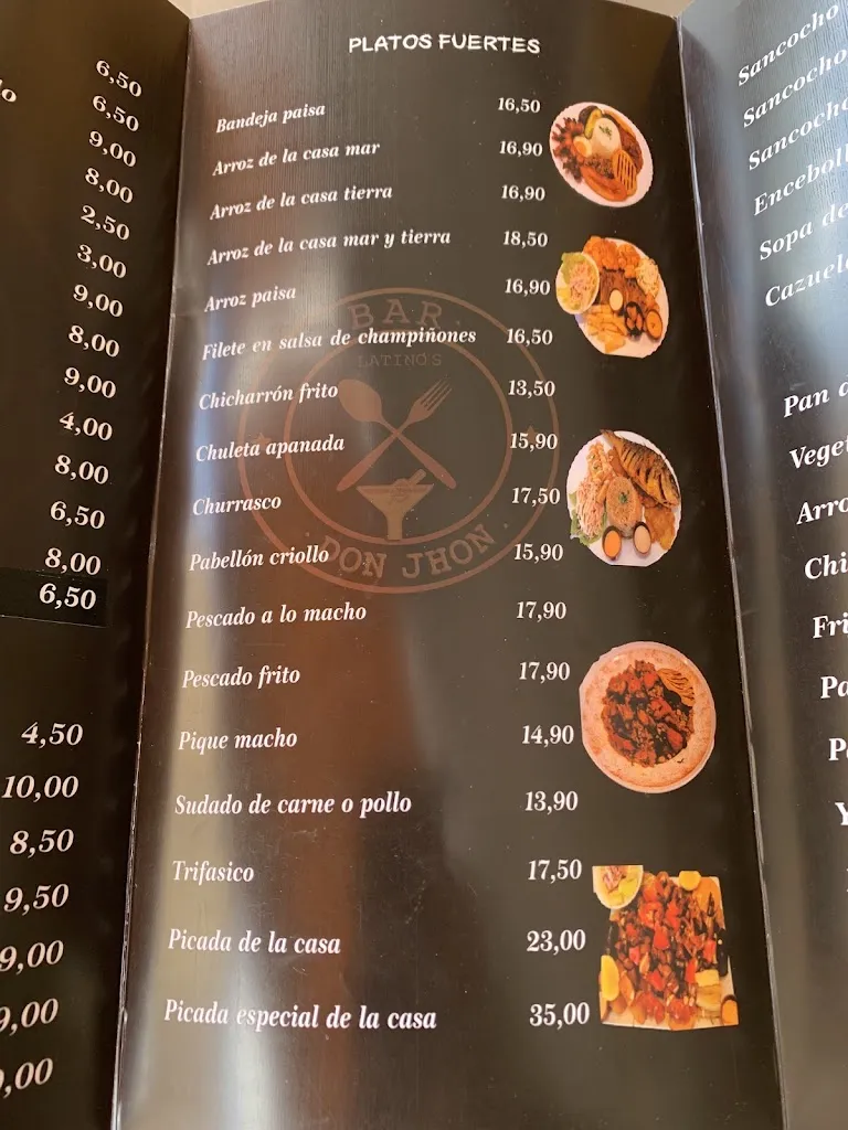 Menu_Don Jhon Restaurante Latino_Zaidín_image_2