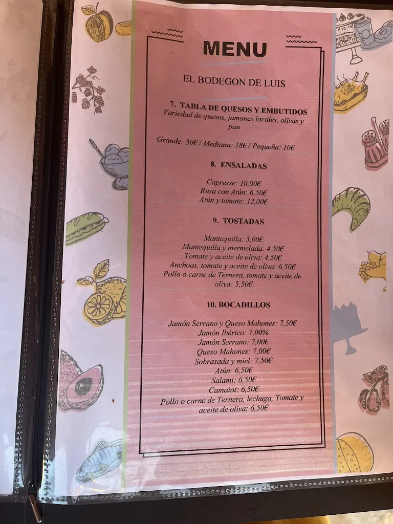 Menu_El Bodegon de Luis_Banyalbufar_image_1