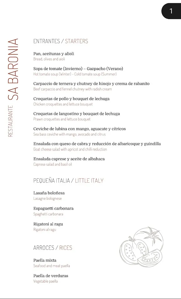 Menu_Restaurant Sa Baronia_Banyalbufar_immagine_1