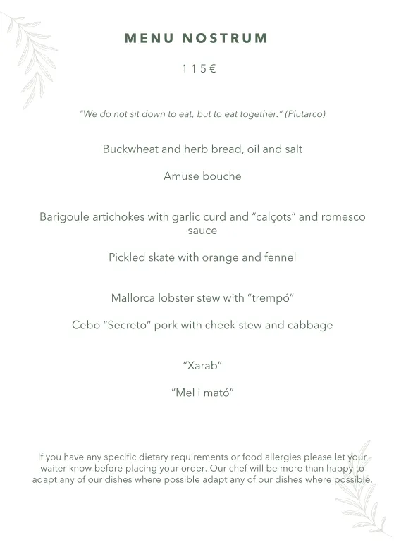 Menu_Sa Tafona at Son Bunyola_Banyalbufar_image_1