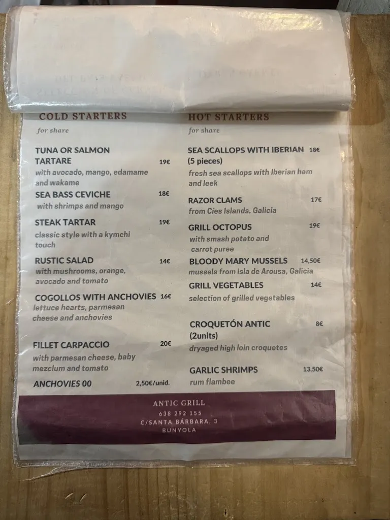 Menu_Restaurant Antic Grill Bunyola_Bunyola_image_2