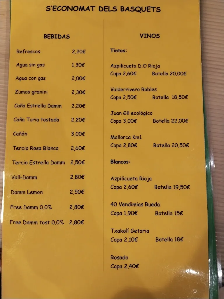 Menu_S'ECONOMAT dels Basquetes// Coffees, pintxos, plato del dia, burguers, & mas_Bunyola_image_4