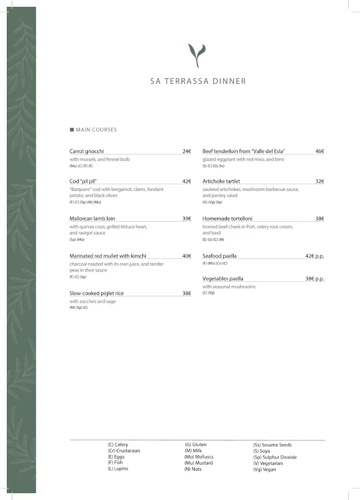 Menu_Sa Terrassa at Son Bunyola_Bunyola_image_1