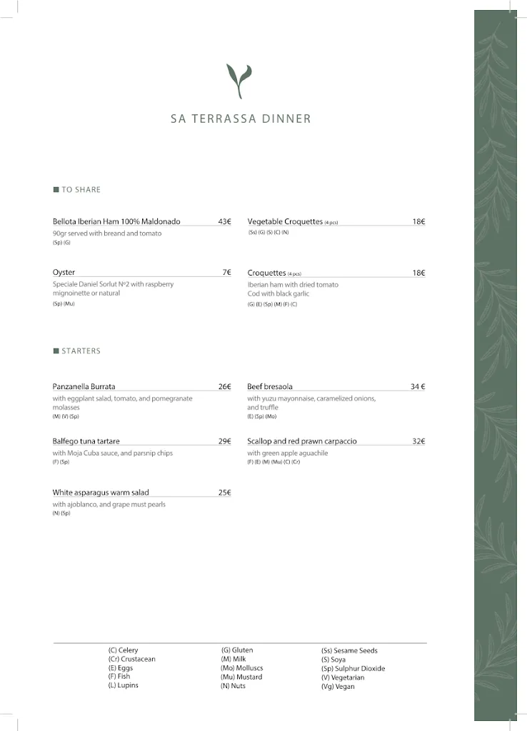 Menu_Sa Terrassa at Son Bunyola_Bunyola_image_2