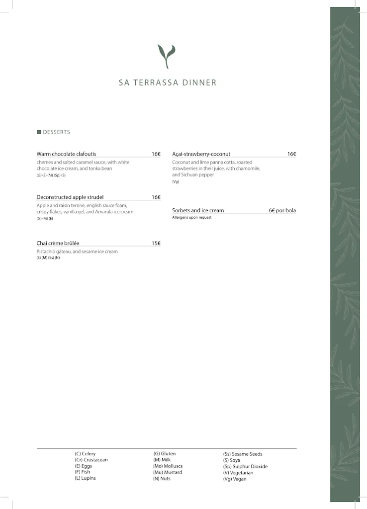 Menu_Sa Terrassa at Son Bunyola_Bunyola_image_3