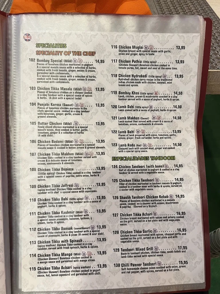 Menu_Bombay Beach Indian Restaurant_Alcúdia_immagine_2