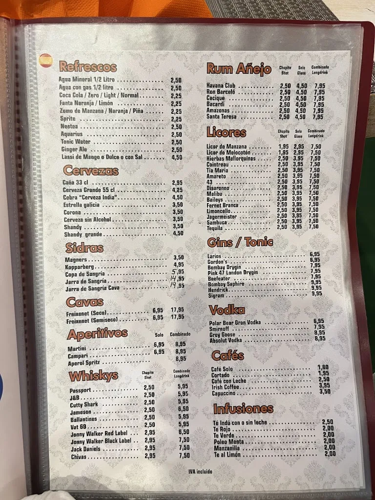 Menu_Bombay Beach Indian Restaurant_Alcúdia_immagine_3