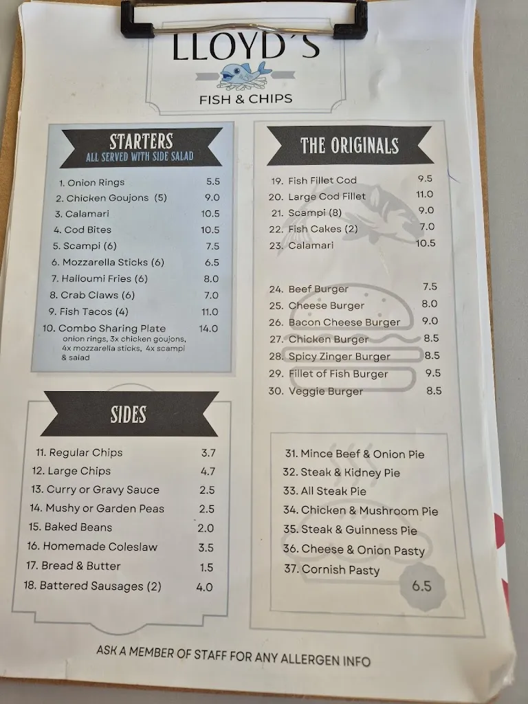 Menu_Lloyd's Fish & Chips_Alcúdia_image_3