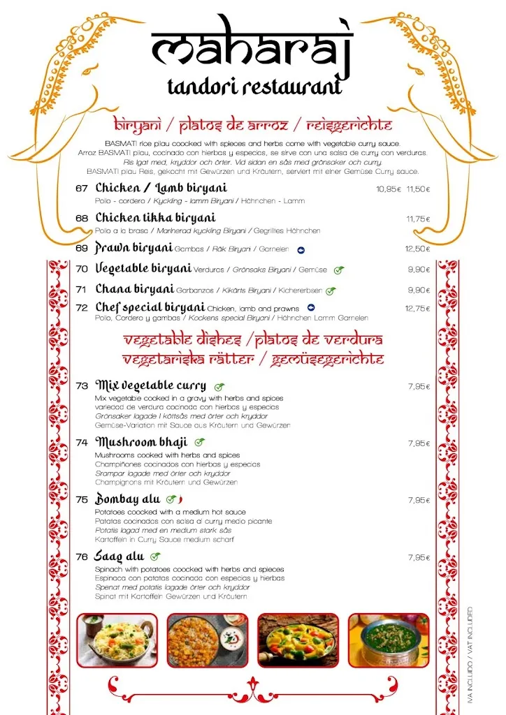 Menu_MAHARAJ INDIAN PAKISTANI RESTAURANT_Alcúdia_immagine_2