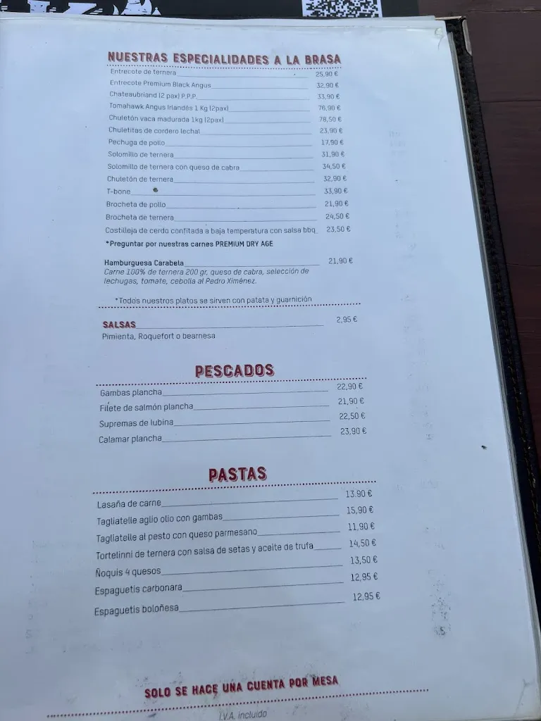 Menu_Steak House Carabela | Alcudia Restaurant_Alcúdia_image_3