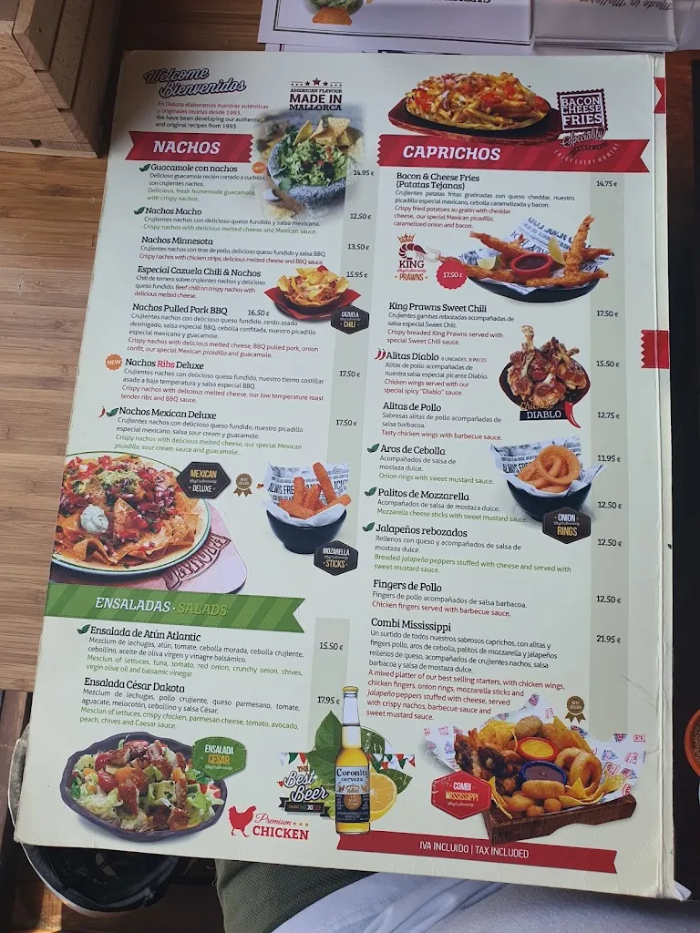 Menu_Dakota Tex Mex - Port d'Alcúdia_Alcúdia_immagine_2