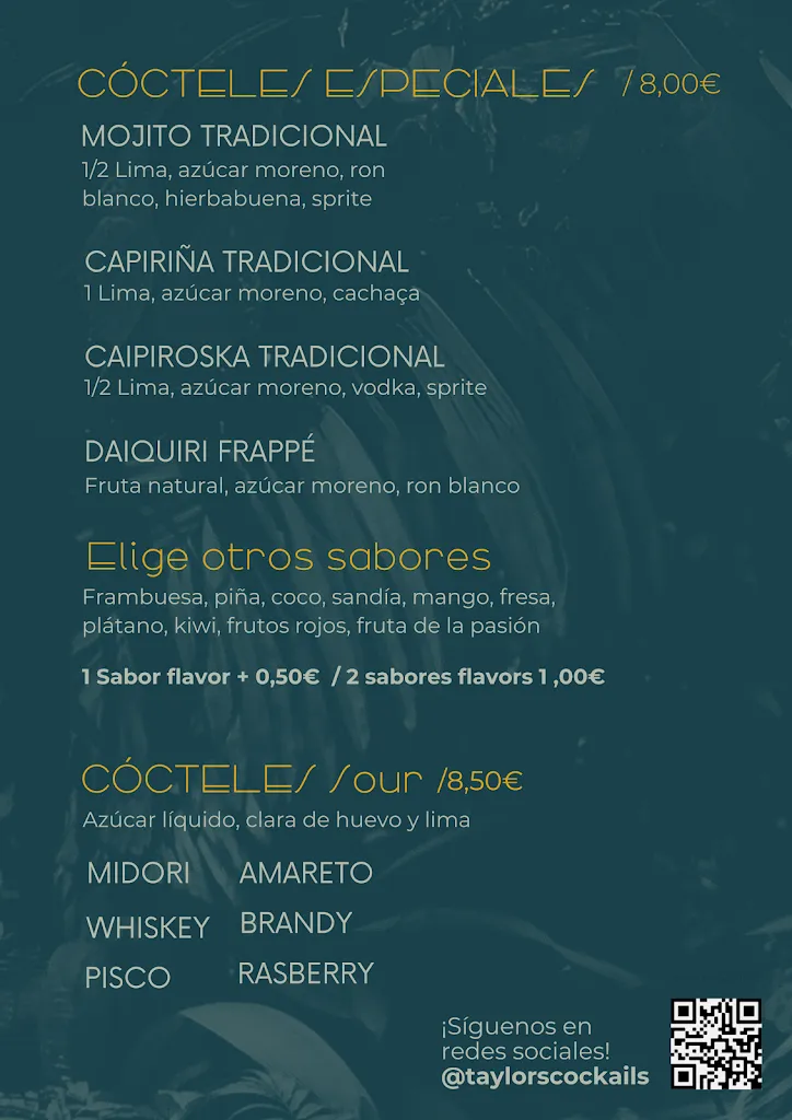 Menu_Taylor's Cocktail & Restaurant_Calvià_image_2