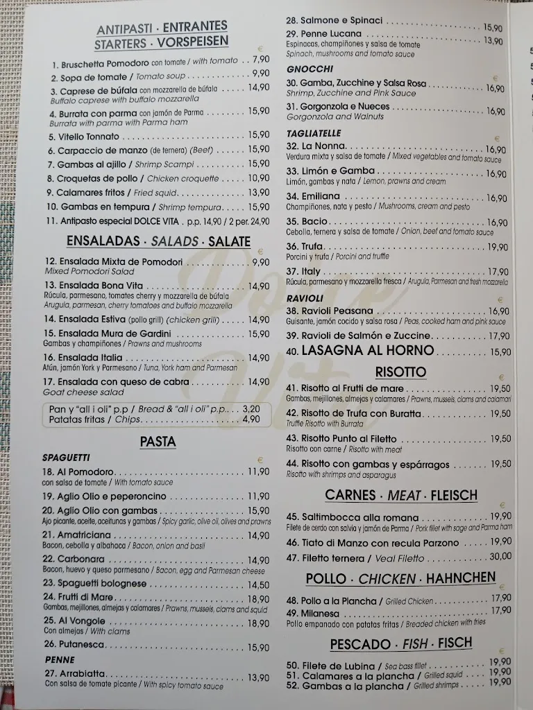 Menu_La dolce vita Trattoria-Pizzeria_Andratx_image_2