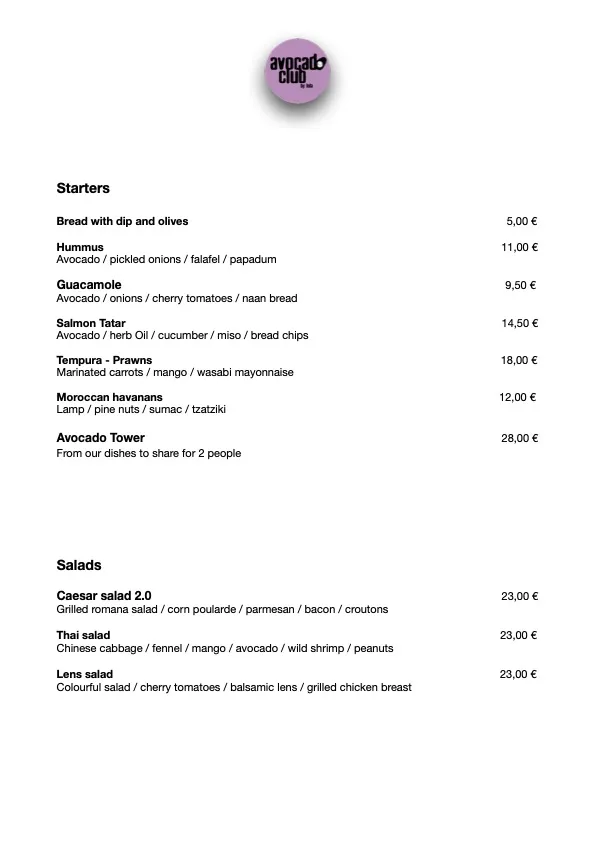 Menu_Avocado Club_Andratx_immagine_1