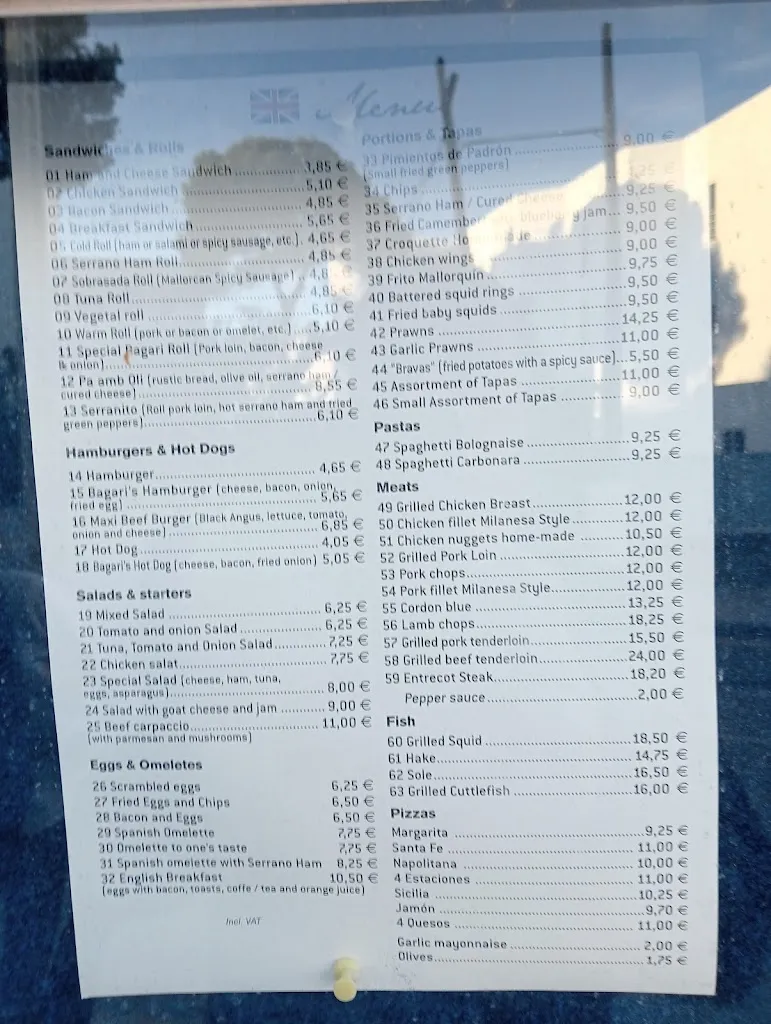 Menu_Bar Bagari_Camp de Mar_immagine_1