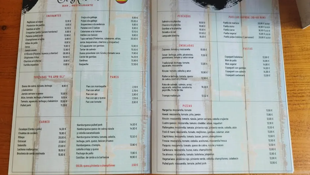 Menu_El Rincón_Cala d'Or_image_2