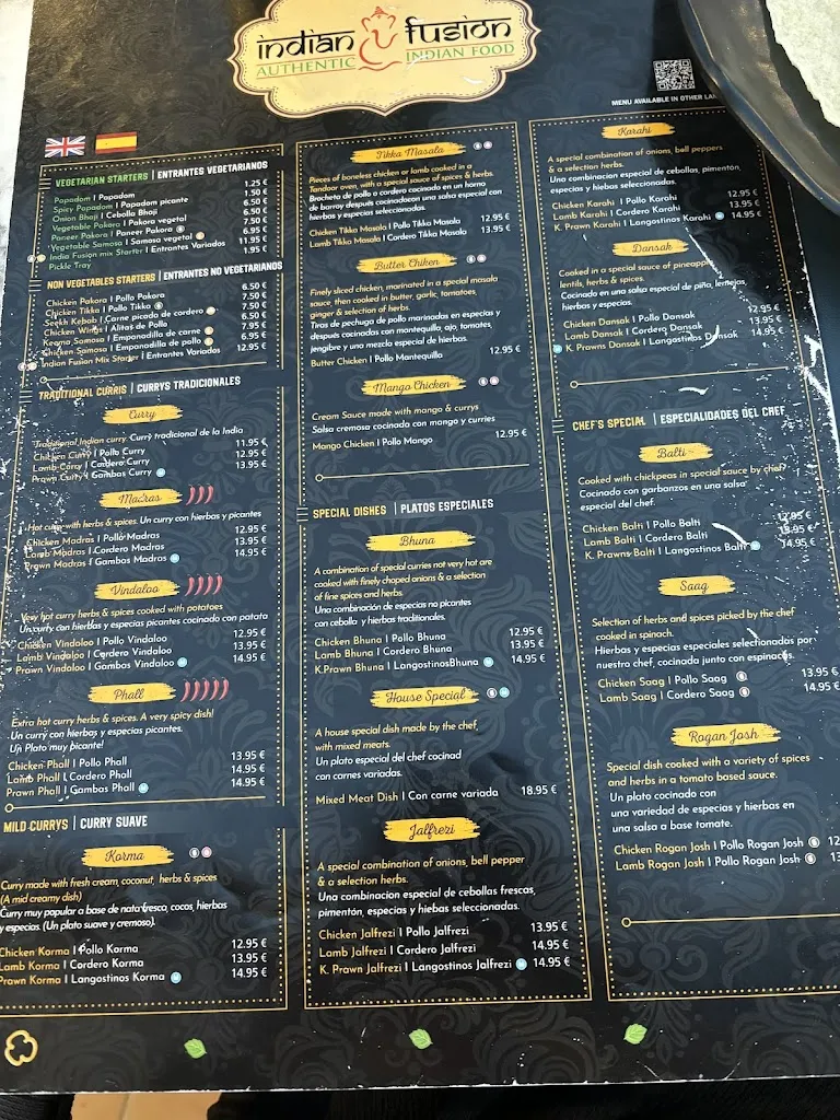 Menü_Indian Fusion Cala D'or_Cala d'Or_Bild_2